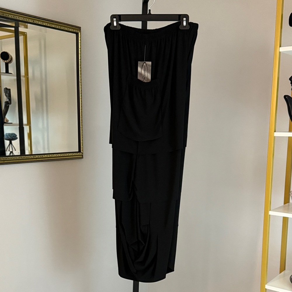 Elegant Black Layered Women's Pants